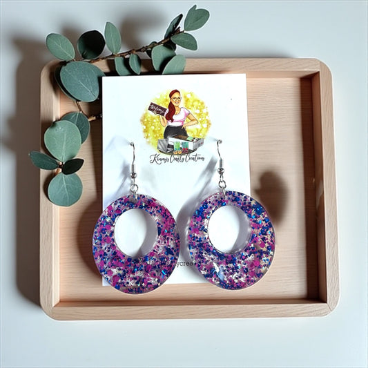 Glitter Retro Hoop Earrings
