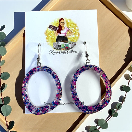 Glitter Open Circle Earrings
