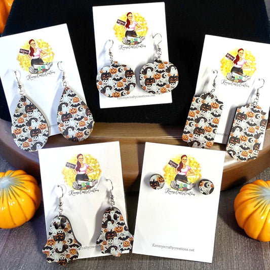 Halloween Patterned Acrylic Earrings