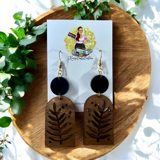 Leaf Design Wooden Dangles