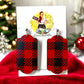 Boho Style Plaid Ball Post Earrings