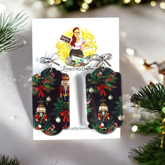 Christmas Nutcracker Print Earrings