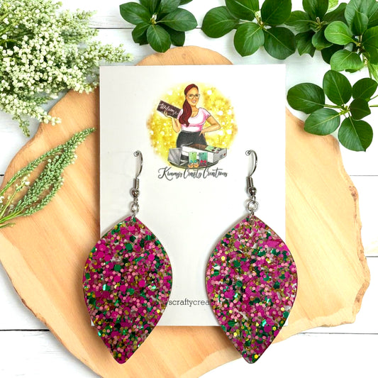 Garden Of Love Glitter Oval Dangles