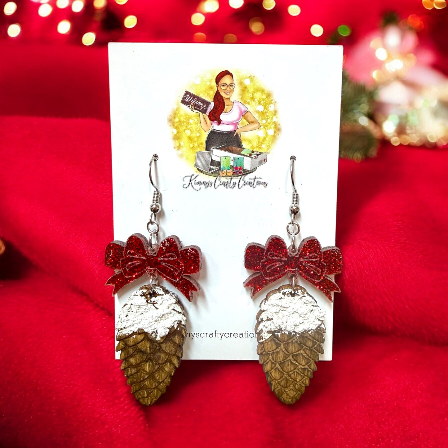 Christmas Pinecone Earrings