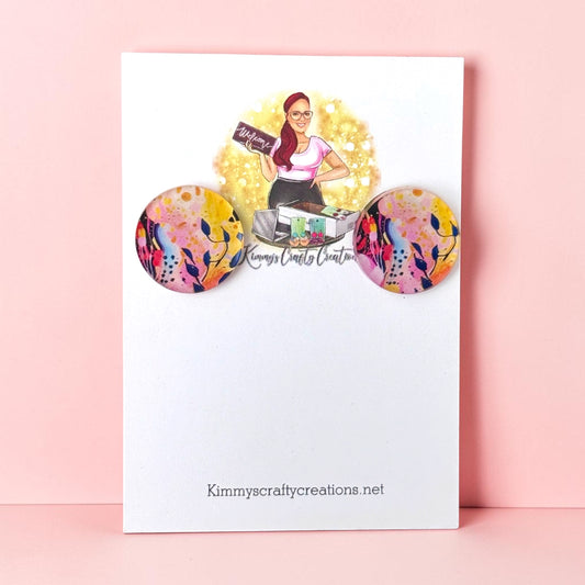 Floral Stud Earrings – Vintage Garden Acrylic Studs
