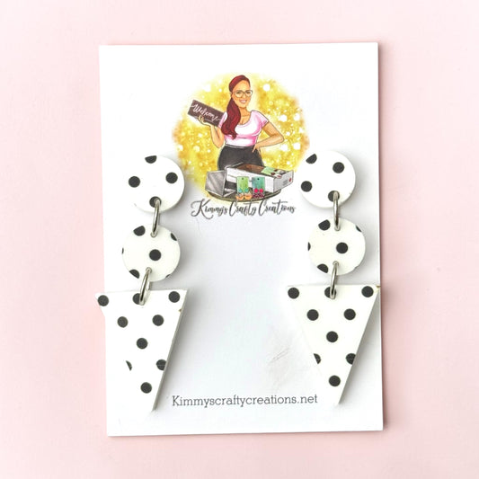 Polka Dot Geometric Drop Earrings
