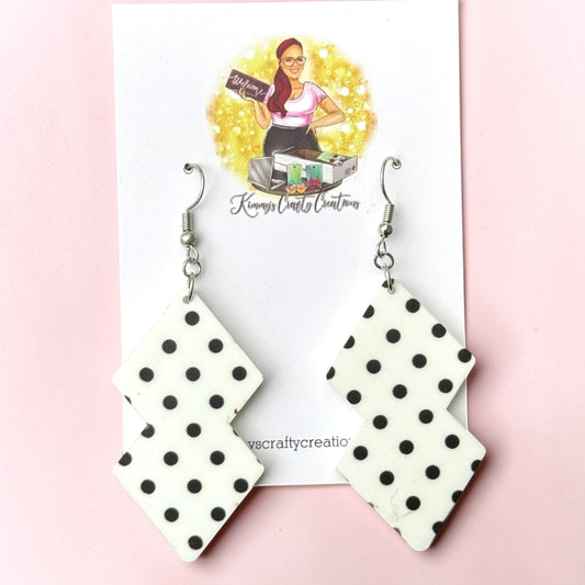 Polka Dot Diamond Statement Dangles