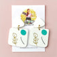 Hand-Painted Botanical Dangle Earrings