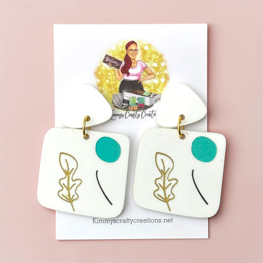 Hand-Painted Botanical Dangle Earrings
