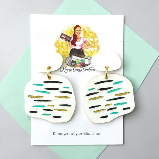 Hand-Painted Abstract Dangle Earrings – Modern Statement Style