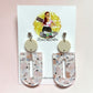 Floral Cutout Dangle Earrings – Soft Neutral Botanical Statement