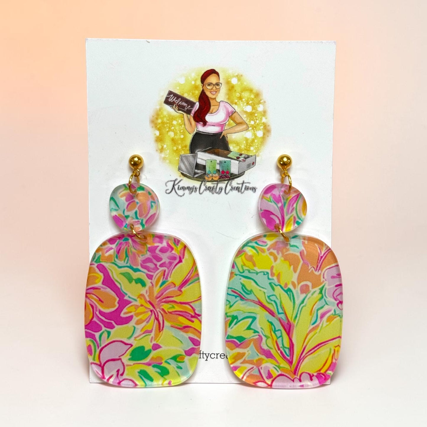 Pastel Floral Print Earrings