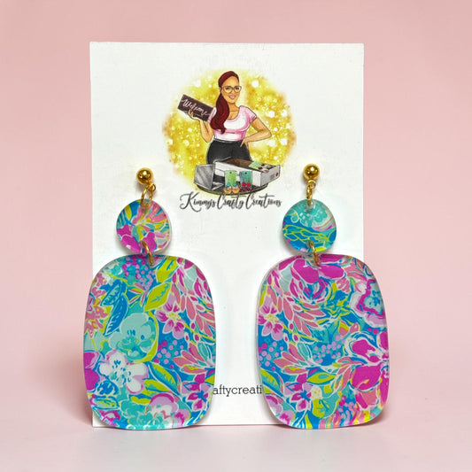 Bright Tropical Print Earrings