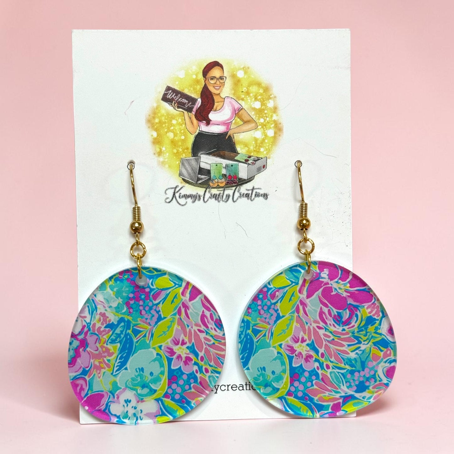 Bright Tropical Print Earrings