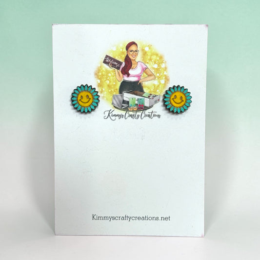 Little Girl Smiley Flower Earrings – Fun & Handcrafted 🌼😊