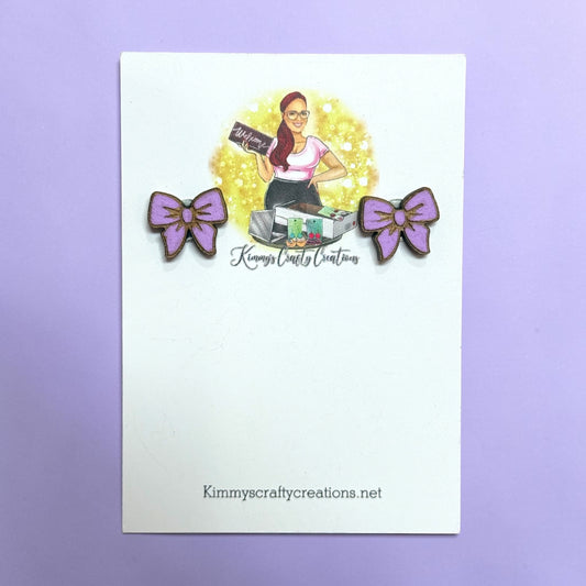 Little Girl Purple Bow Earrings – Sweet & Handcrafted 🎀💜
