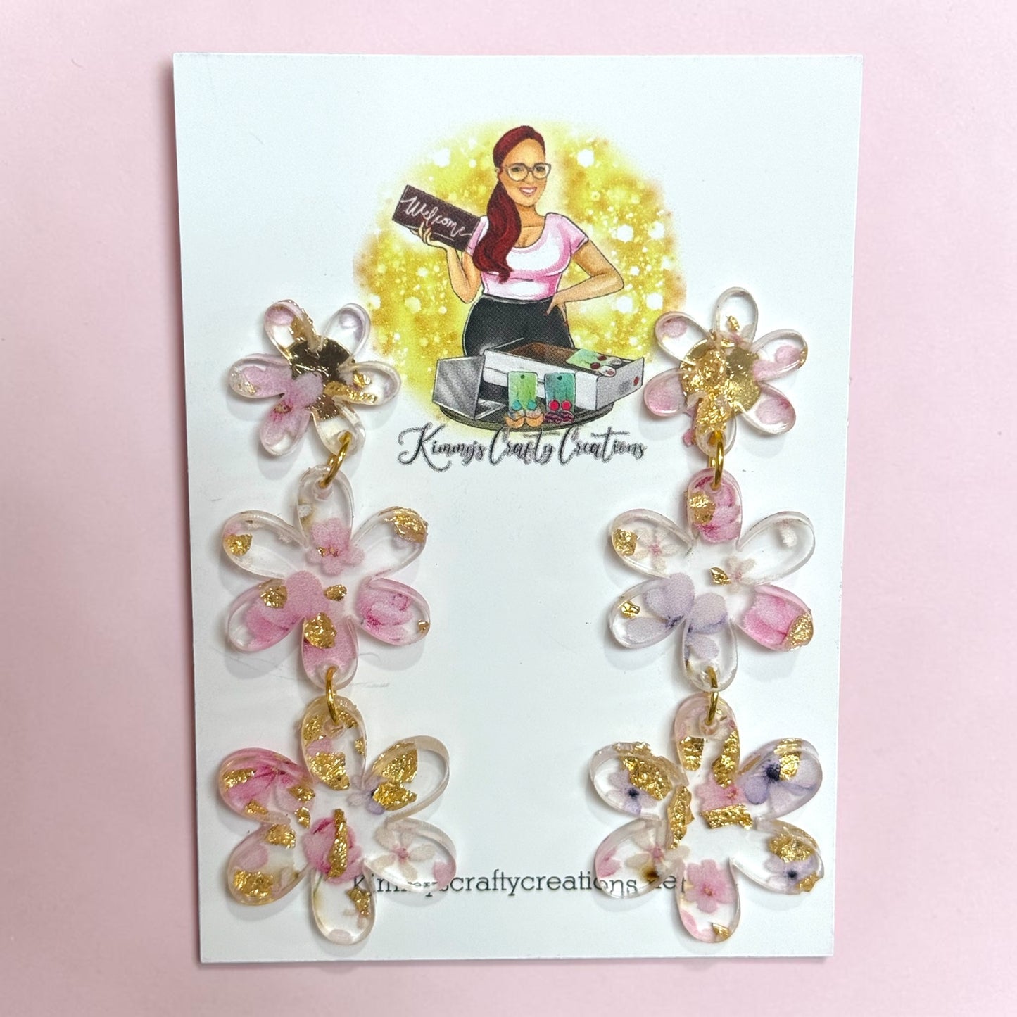 Blush Bloom Dangle Earrings