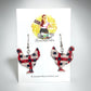 Rustic Plaid Chicken Earrings 🐔❤️🖤🤍
