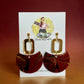 Crimson Luxe Marble Statement Earrings