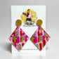 Bold Brushstroke Glitter Dangle Earrings