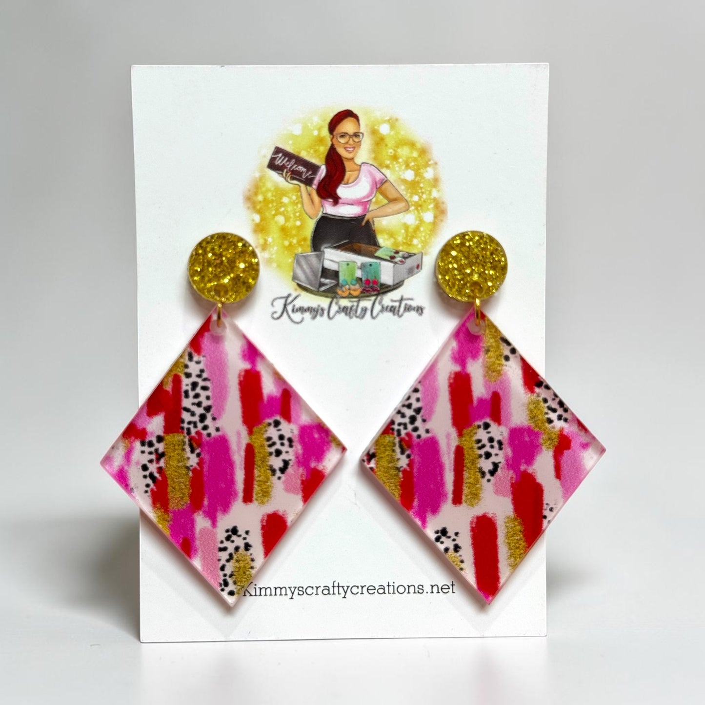 Bold Brushstroke Glitter Dangle Earrings
