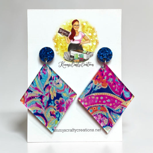 Bright Paisley Statement Earrings