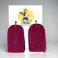 Burgundy Glitter Arch Drop Earrings