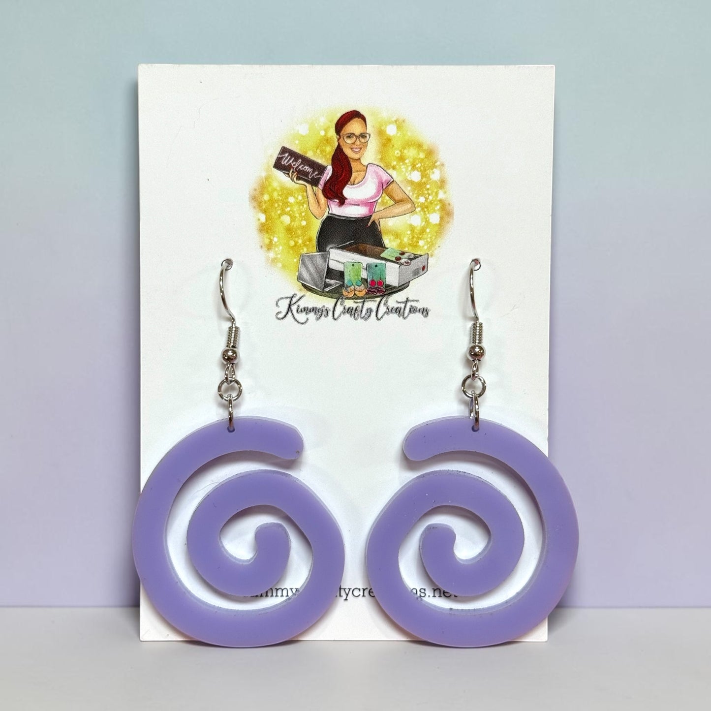 Lavender Spiral Statement Earrings