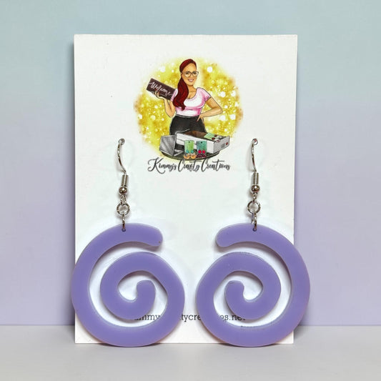 Lavender Spiral Statement Earrings