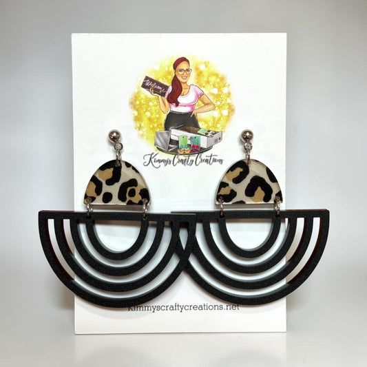 Bold Leopard Arch Statement Earrings