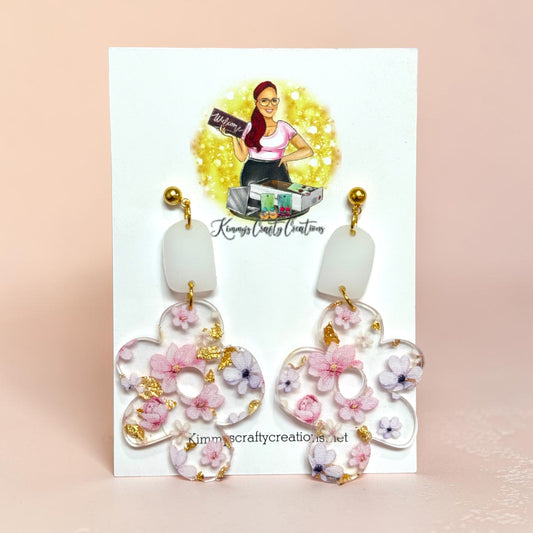 Blush & Gold Garden Statement Earrings