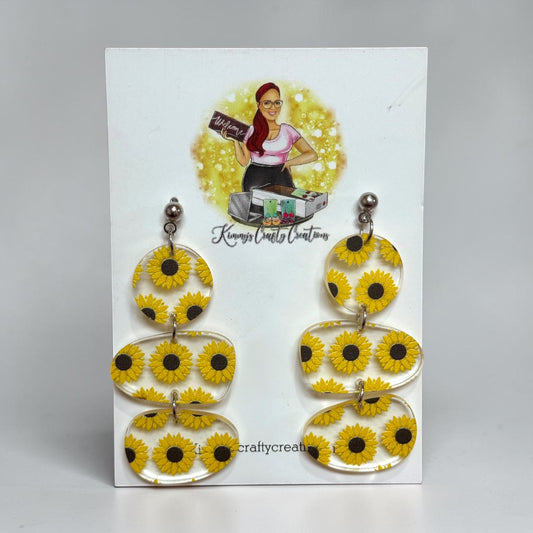 Sunflower Triple Drop Earrings 🌻