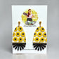 Golden Sunflower Fan Drop Earrings 🌻✨