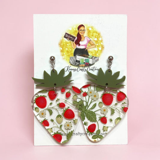 Strawberry Garden Heart Statement Earrings