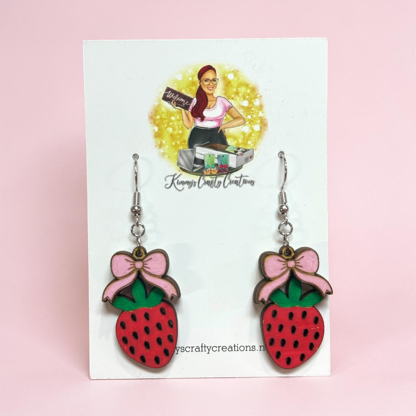 Sweet Strawberry Bow Earrings