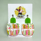 Neon Book Lover Rounded Square Earrings