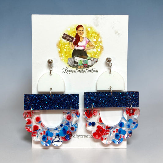 Patriotic Glitter Arch Earrings
