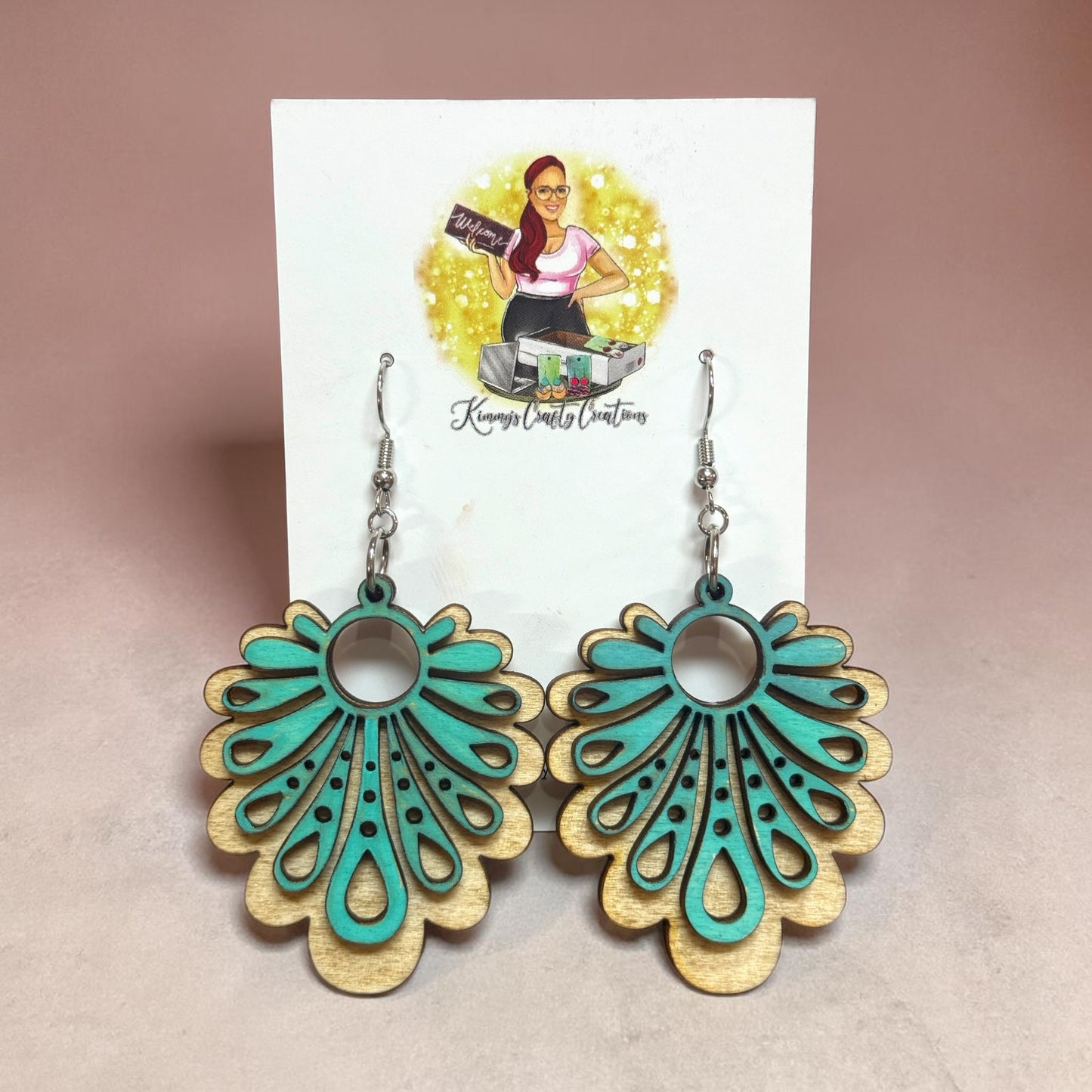 Turquoise Lace Bloom Drops