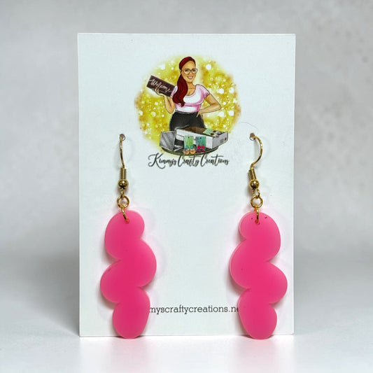 Pink Wave Drop Earrings
