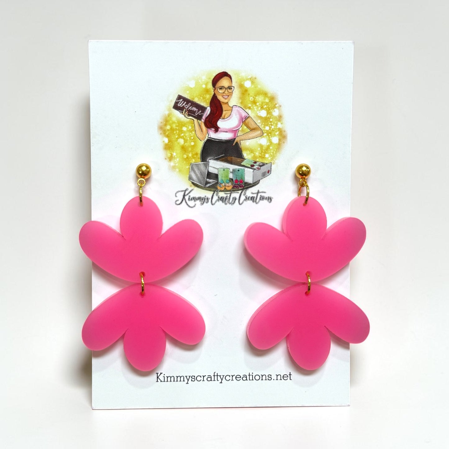 Pink Petal Statement Earrings