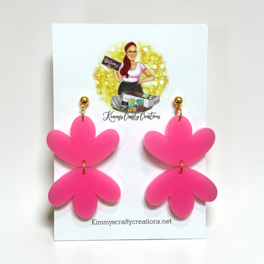 Pink Petal Statement Earrings