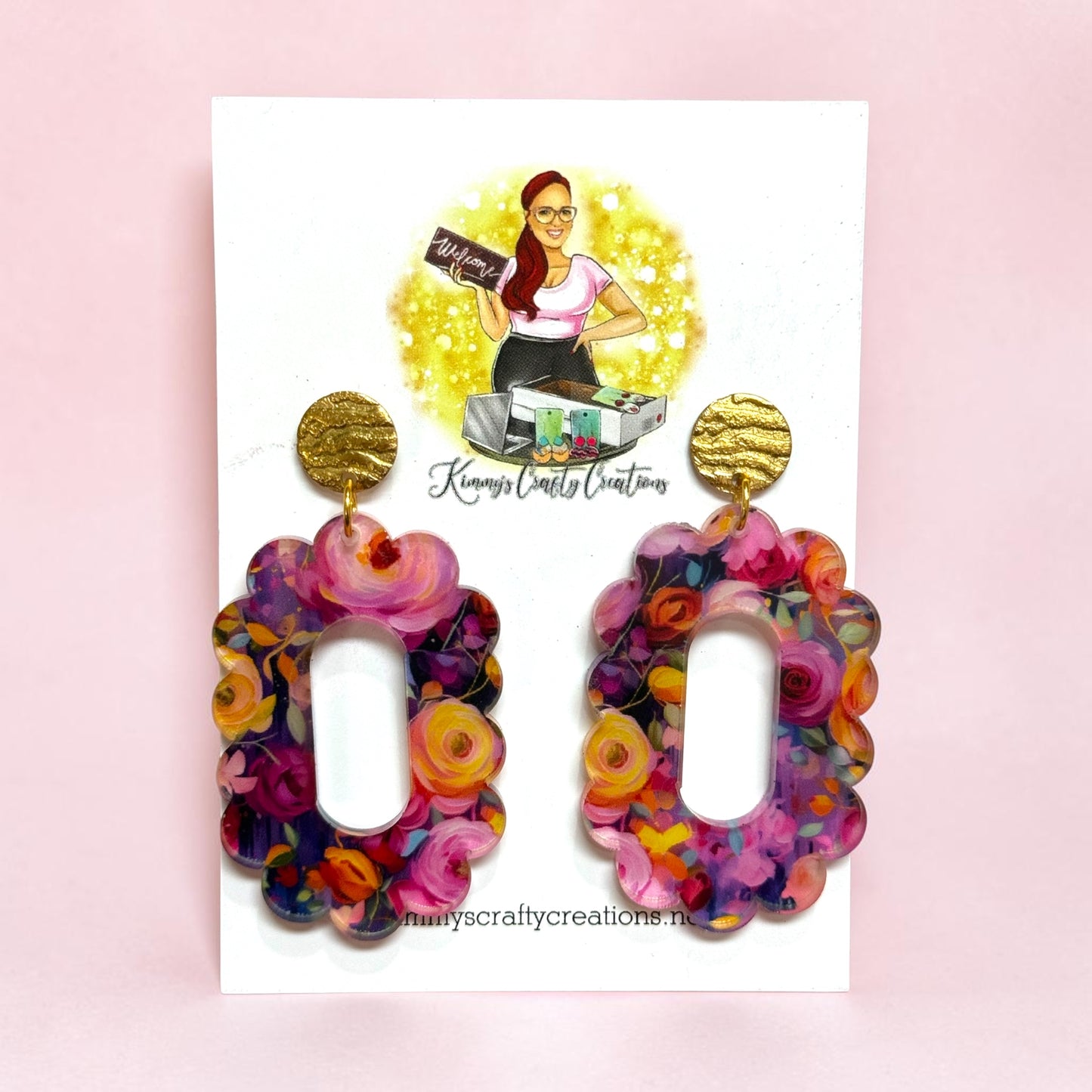 Floral Frame Statement Earrings