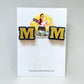 Glitter Letter M Stud Earrings