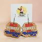 Red, White & Boujee Wooden Earrings