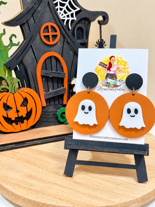 Cute Ghost Halloween Acrylic Dangle Earrings